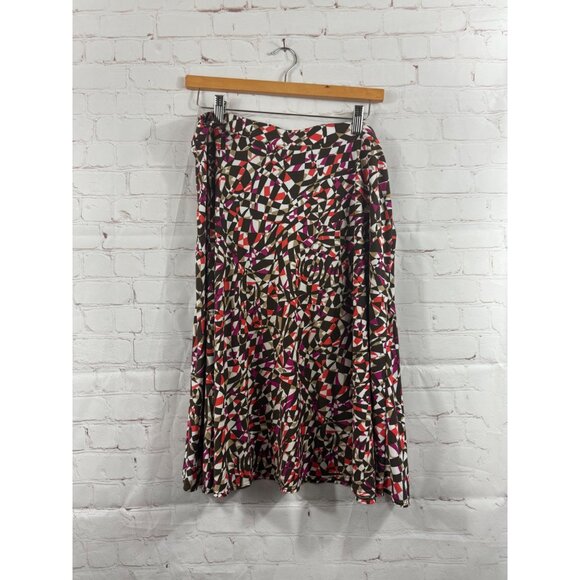 George Skirt Womens Size Large (12-14) Brown Orange Lavender Geometric Pattern - Picture 1 of 4